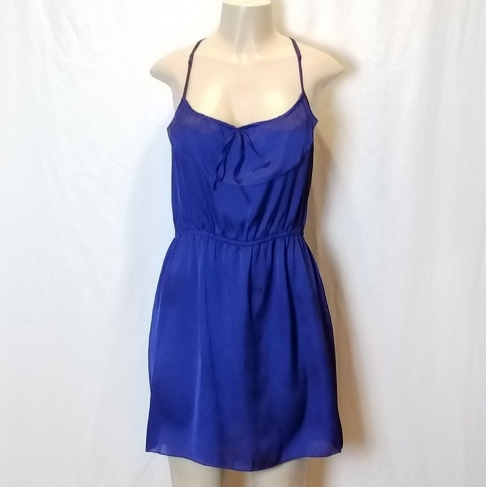 Xhileration Royal Blue Satin Mini Dress - Picture 2 of 7